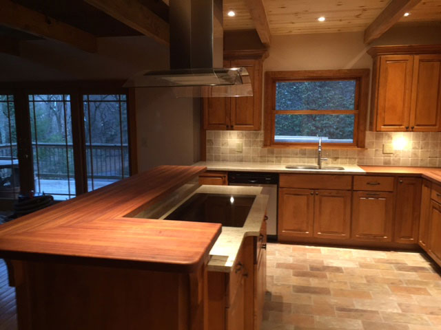 brazilian cherry butcher block countertops by armani fine woodworking